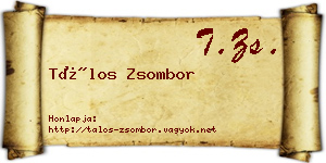 Tálos Zsombor névjegykártya