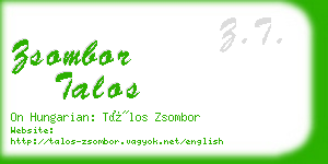 zsombor talos business card